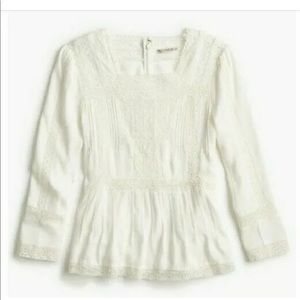 NWOT J. Crew Point Sur Lacey Peasant Top